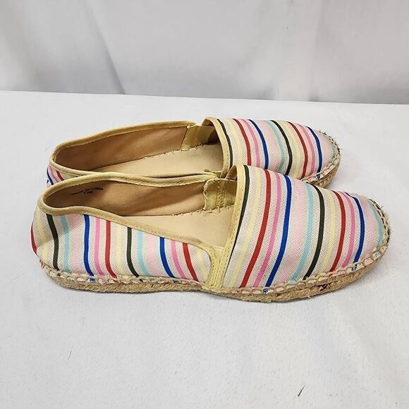 Talbots Women's 7.5 Izzy Horizons Striped Espadrille Canvas Slip-On Comfort Shoe - Picture 2 of 10